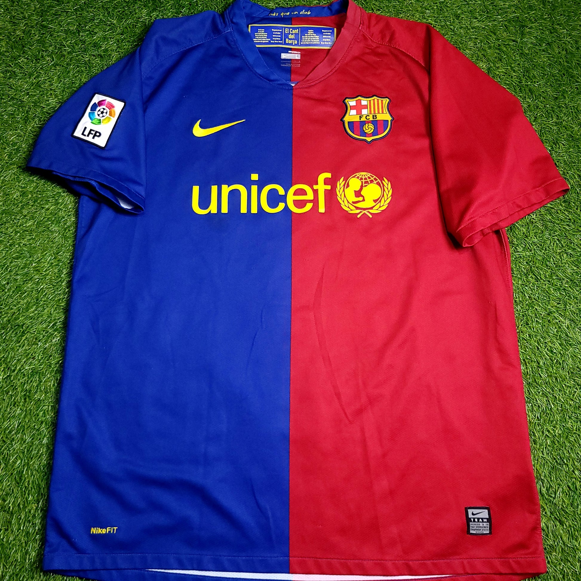 Henry Barcelona TREBLE 2008 2009 Soccer Jersey L SKU# 286784-655 - ForeverSoccerJerseys