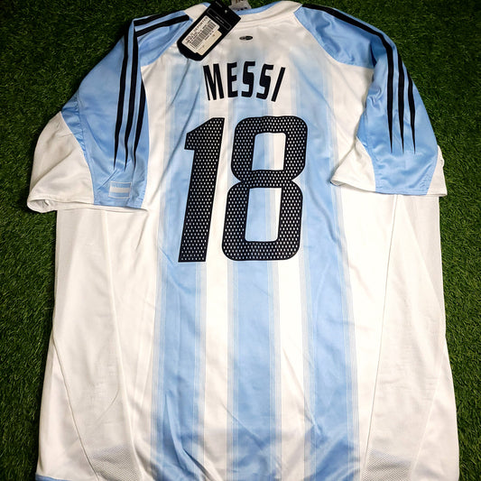Messi Argentina 2004 2005 DEBUT Soccer Jersey BNWT XL SKU# 540097 - ForeverSoccerJerseys