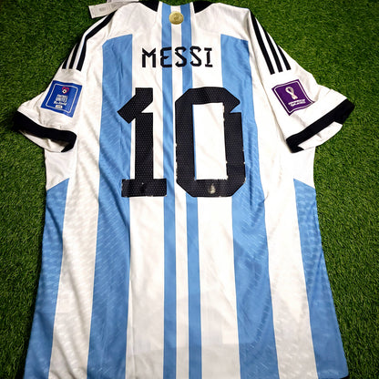 Messi Argentina 2022 WORLD CUP FINAL PLAYER ISSUE Soccer Jersey BNWT XL SKU# HF2157 - ForeverSoccerJerseys