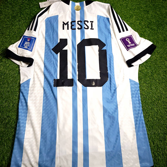 Messi Argentina 2022 WORLD CUP FINAL PLAYER ISSUE Soccer Jersey BNWT XL SKU# HF2157 - ForeverSoccerJerseys