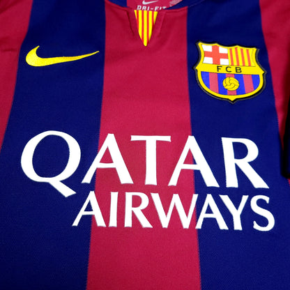Iniesta Barcelona 2014 2015 TREBLE SEASON Soccer Jersey L SKU# 610594-422 - ForeverSoccerJerseys