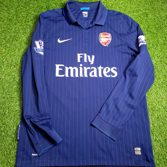 Arshavin Arsenal 2009 2010 Long Sleeve Away Soccer Jersey L SKU# 355059-410 - ForeverSoccerJerseys