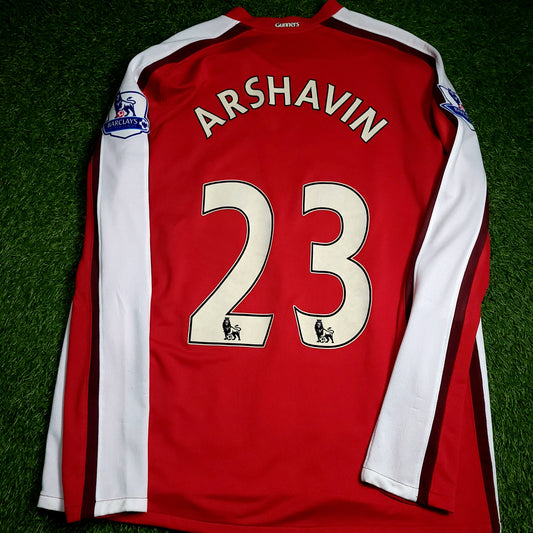 Arshavin Arsenal 2008 2009 Long Sleeve DEBUT Soccer Jersey XL - ForeverSoccerJerseys
