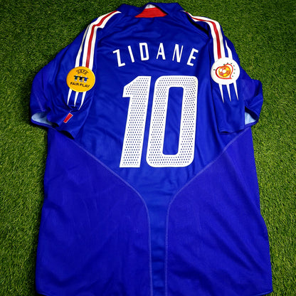 Zidane France 2004 EURO CUP PLAYER ISSUE Soccer Jersey L SKU# 600397 - ForeverSoccerJerseys