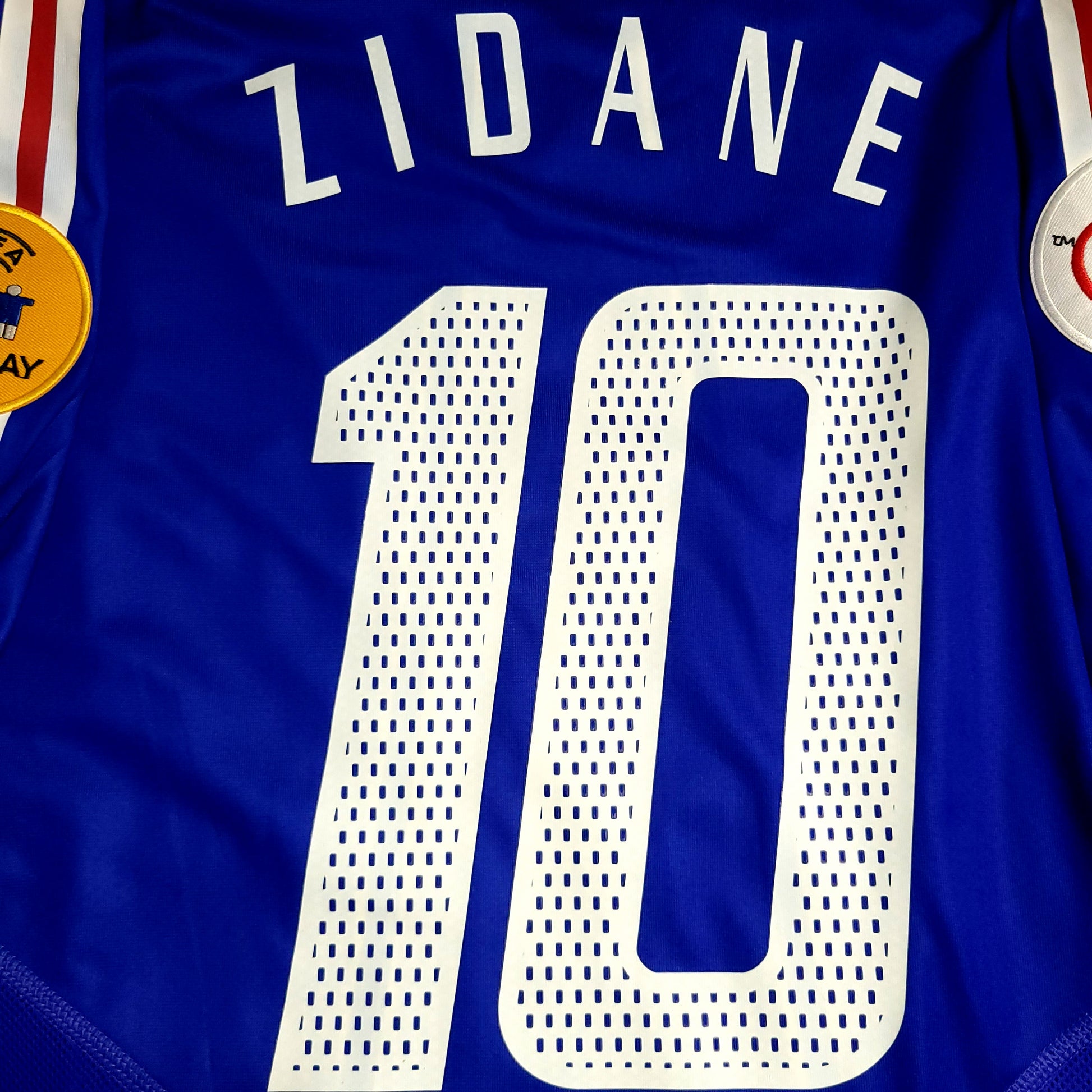 Zidane France 2004 EURO CUP PLAYER ISSUE Soccer Jersey L SKU# 600397 - ForeverSoccerJerseys