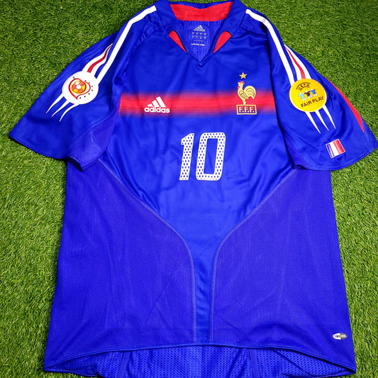 Zidane France 2004 EURO CUP PLAYER ISSUE Soccer Jersey L SKU# 600397 - ForeverSoccerJerseys