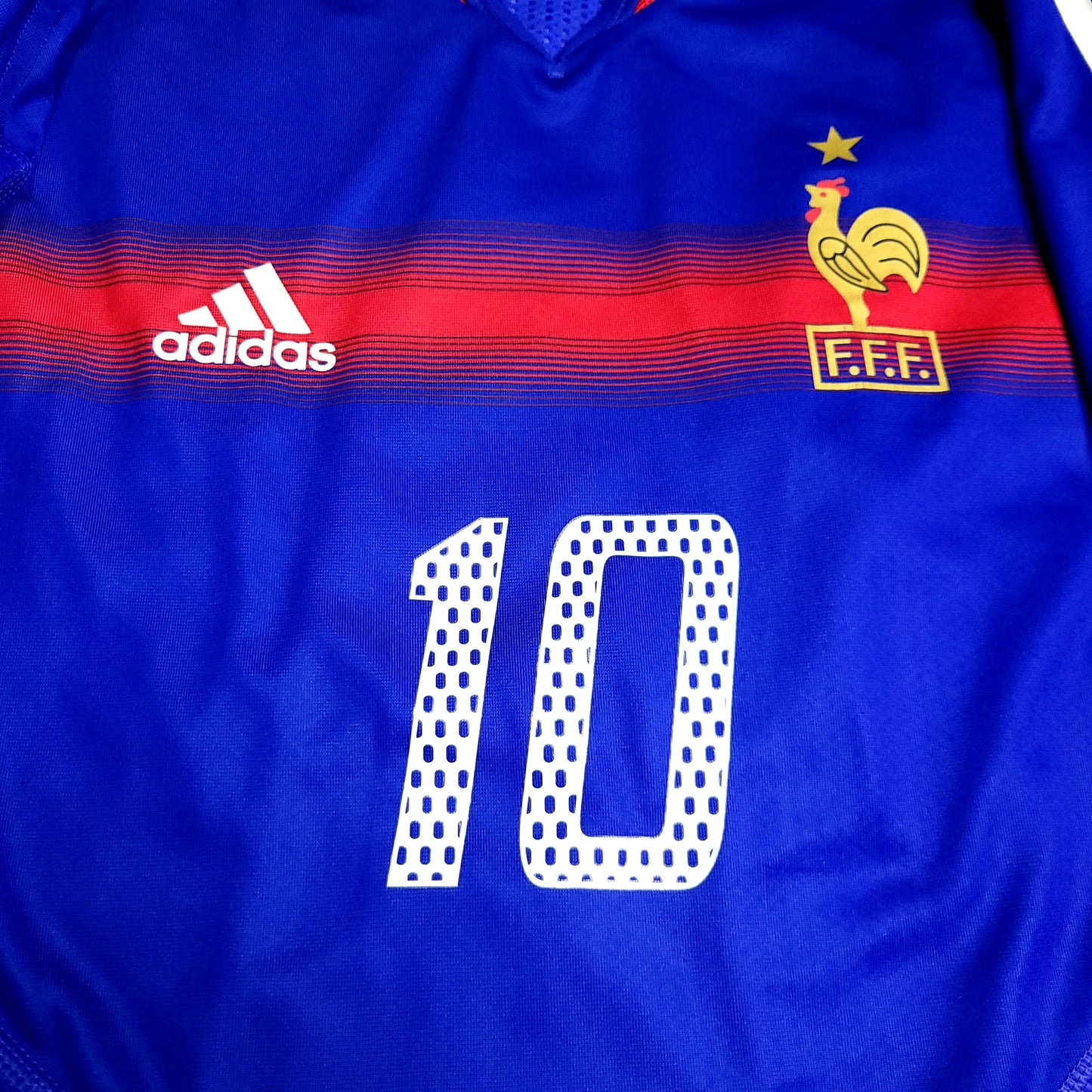 Zidane France 2004 EURO CUP PLAYER ISSUE Soccer Jersey L SKU# 600397 - ForeverSoccerJerseys