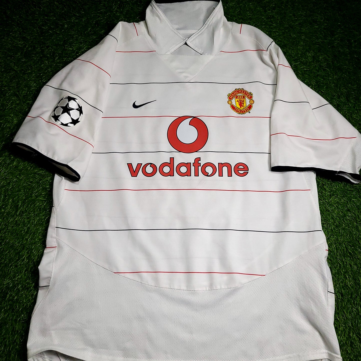 Cristiano Ronaldo Manchester United 2003 2005 DEBUT UEFA Third Soccer Jersey L SKU# 112679 - ForeverSoccerJerseys