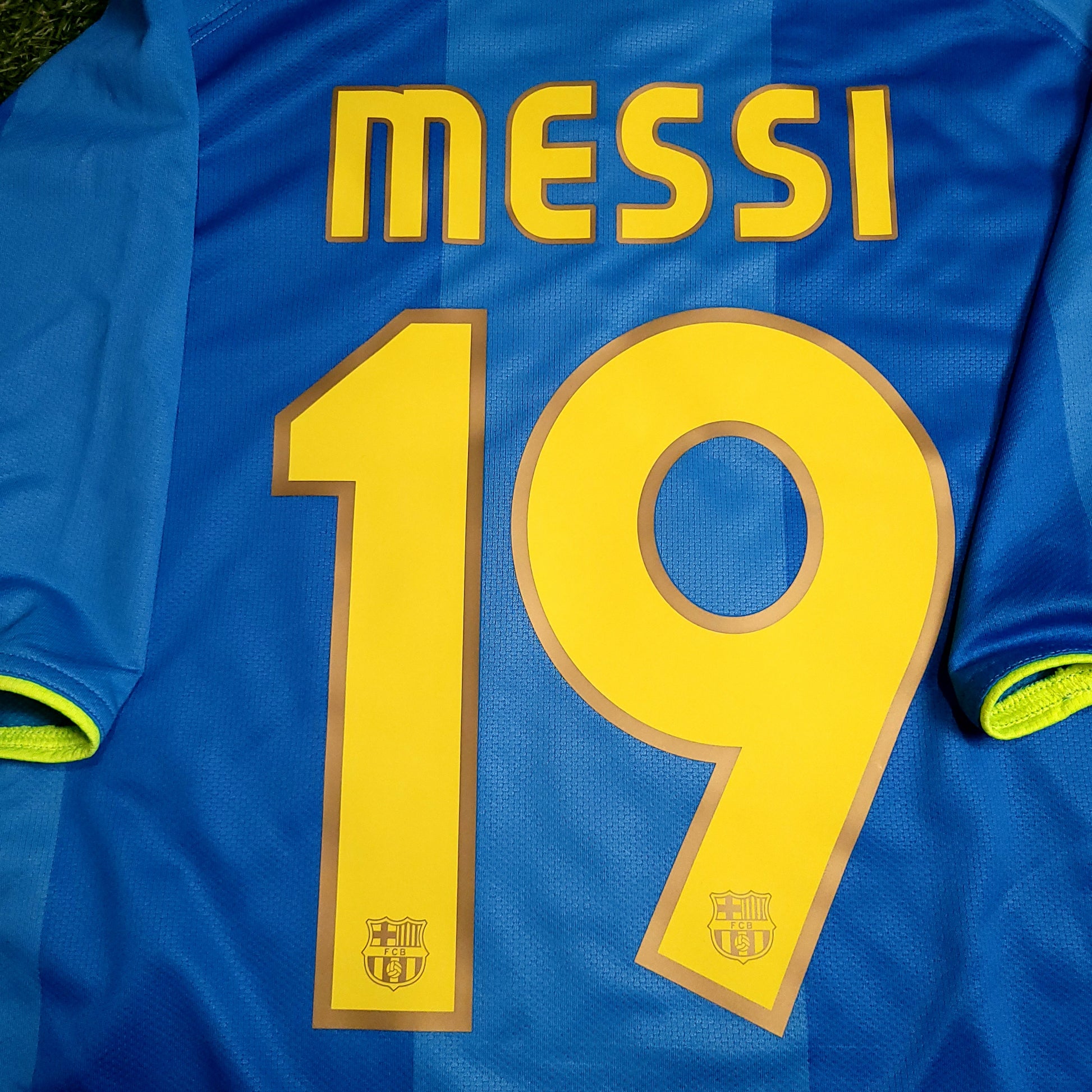 Messi Barcelona Anniversary 2007 2008 Away Soccer Jersey L SKU# 237743-414 - ForeverSoccerJerseys