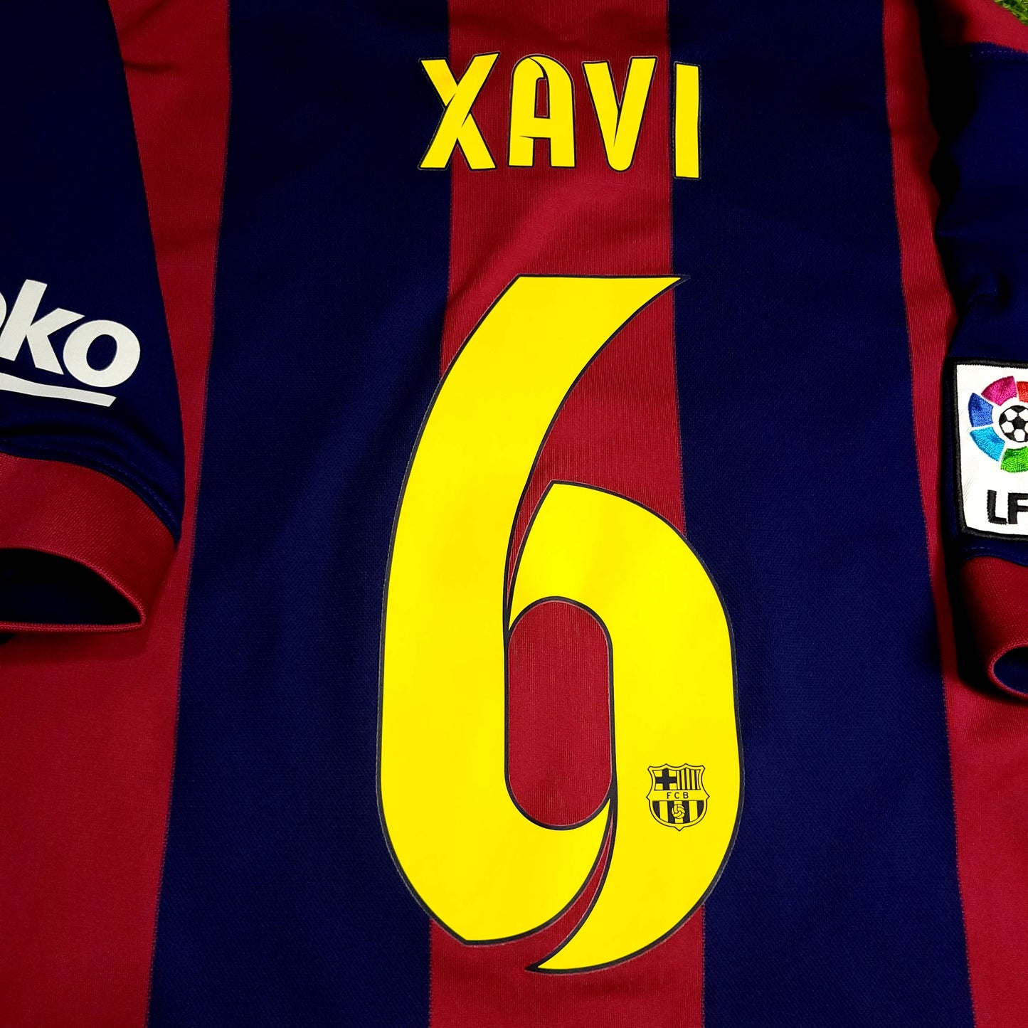 Xavi Barcelona 2014 2015 TREBLE Soccer Jersey XL SKU# 610594-422 - ForeverSoccerJerseys