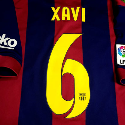 Xavi Barcelona 2014 2015 TREBLE Soccer Jersey XL SKU# 610594-422 - ForeverSoccerJerseys