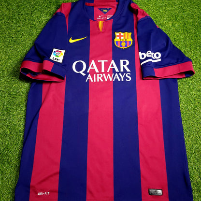 Xavi Barcelona 2014 2015 TREBLE Soccer Jersey XL SKU# 610594-422 - ForeverSoccerJerseys