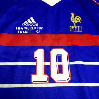 Zidane France 1998 WORLD CUP FINAL Home Soccer Jersey XL