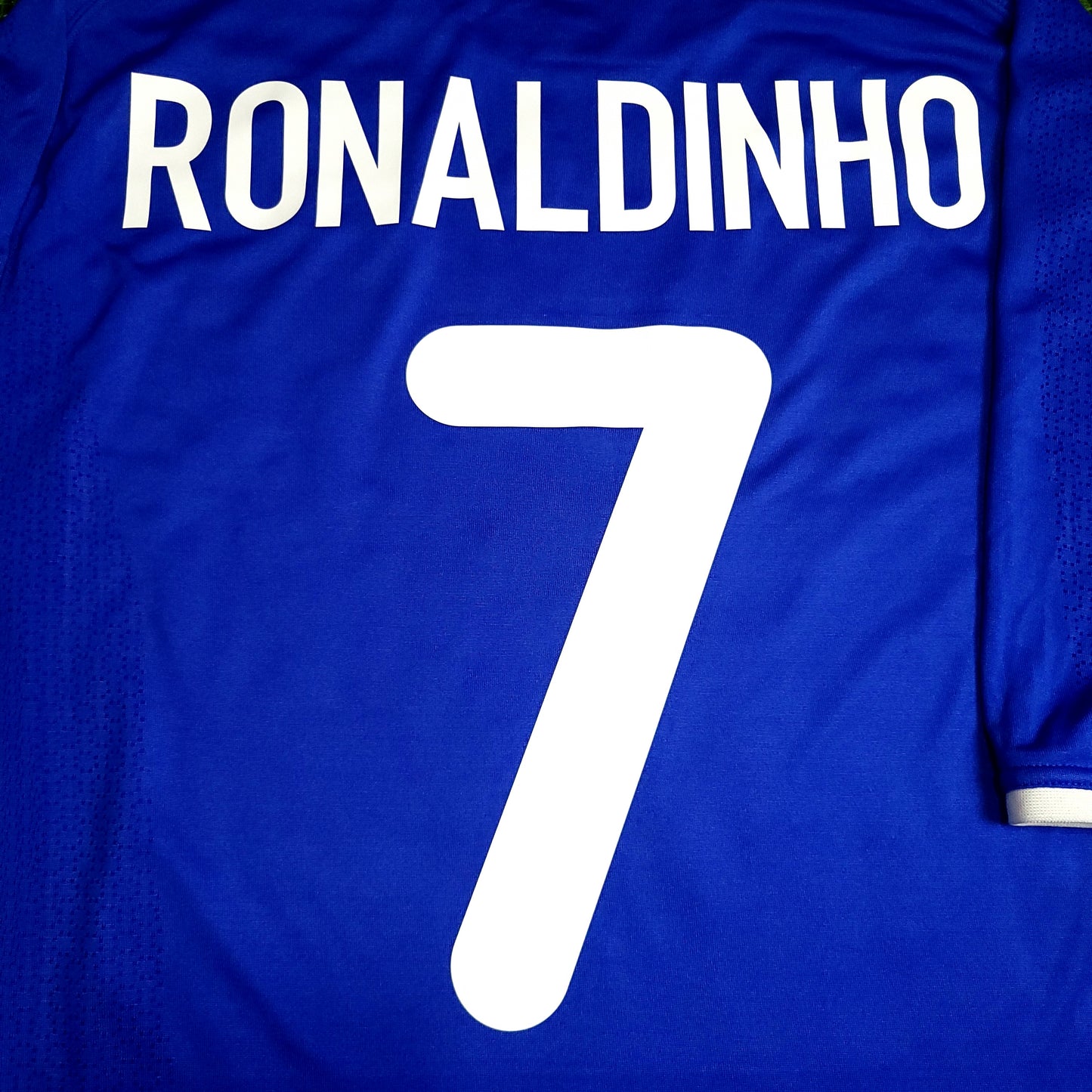 Ronaldinho Nike Brazil 2000 Away Soccer Jersey L