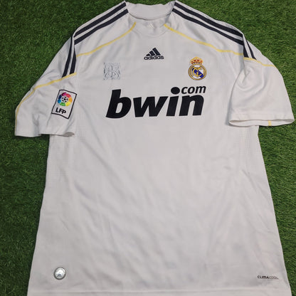 Cristiano Ronaldo Real Madrid 2009 2010 DEBUT Home Soccer Jersey Shirt L SKU# E84352 Adidas
