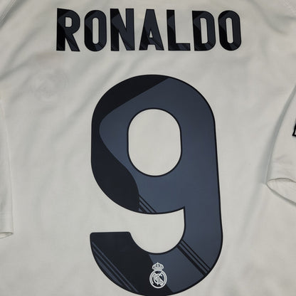 Cristiano Ronaldo Real Madrid 2009 2010 DEBUT Home Soccer Jersey Shirt L SKU# E84352 Adidas