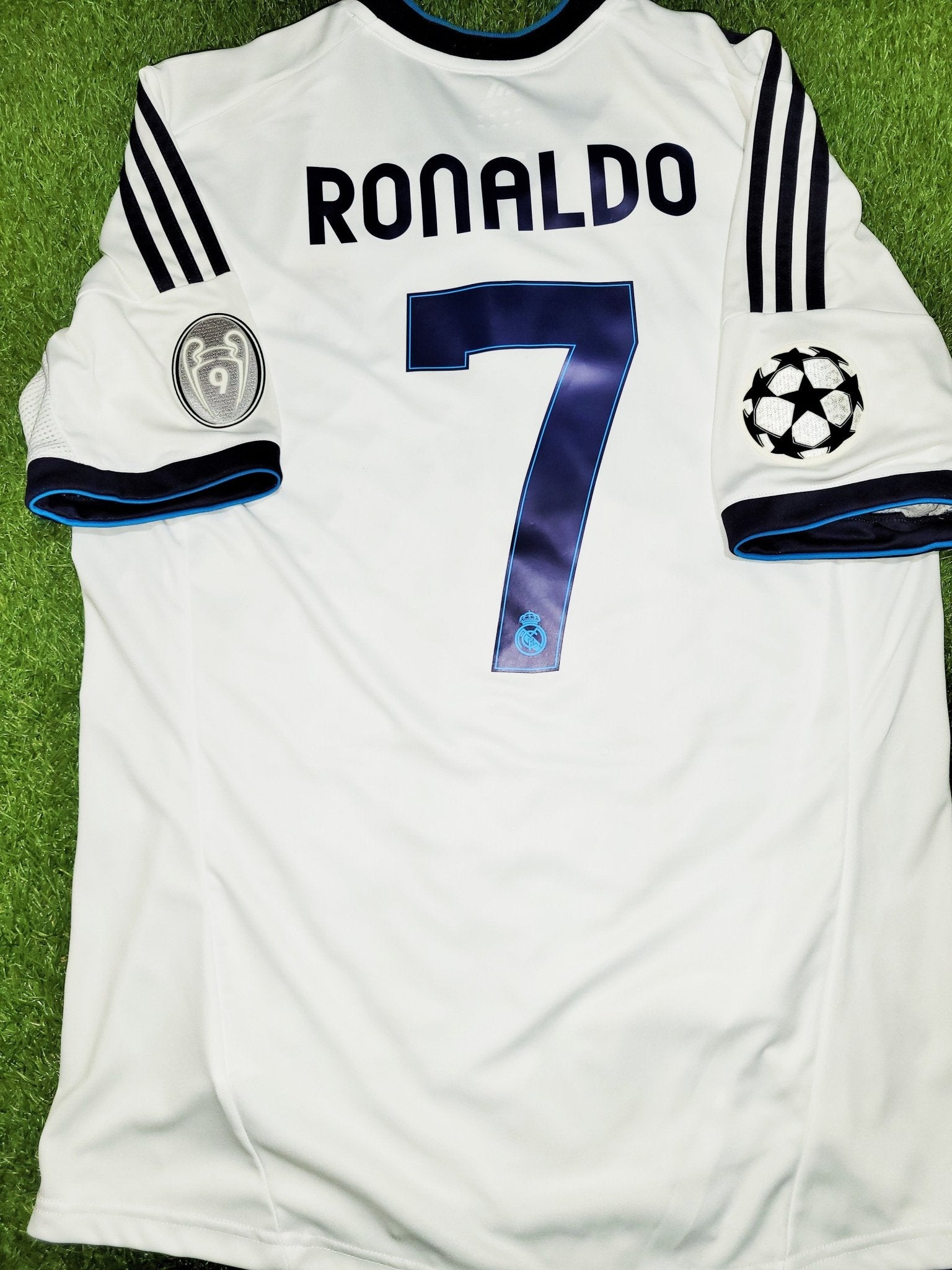 Cristiano Ronaldo Real Madrid 2012 2013 UEFA Soccer Jersey Shirt L SKU# W41768 Adidas