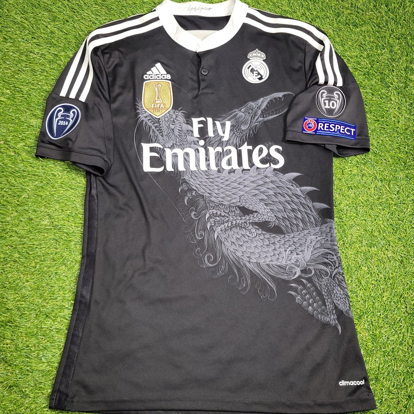 Cristiano Ronaldo Real Madrid 2014 2015 Dragon Y - 3 Yamamoto UEFA Third Soccer Jersey Shirt M SKU# F49264 Adidas