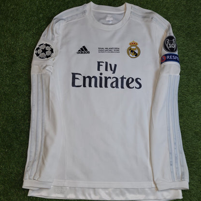 Cristiano Ronaldo Real Madrid 2015 2016 Long Sleeve UEFA FINAL Soccer Jersey Shirt L SKU# S12653 Adidas