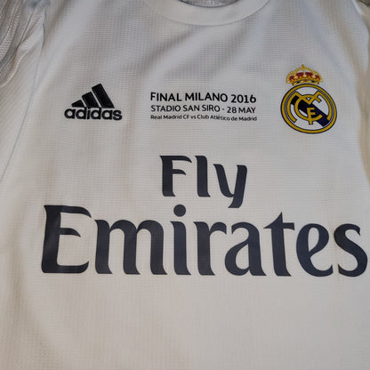 Cristiano Ronaldo Real Madrid 2015 2016 UEFA FINAL Home Soccer Jersey Shirt L SKU S12614 Adidas