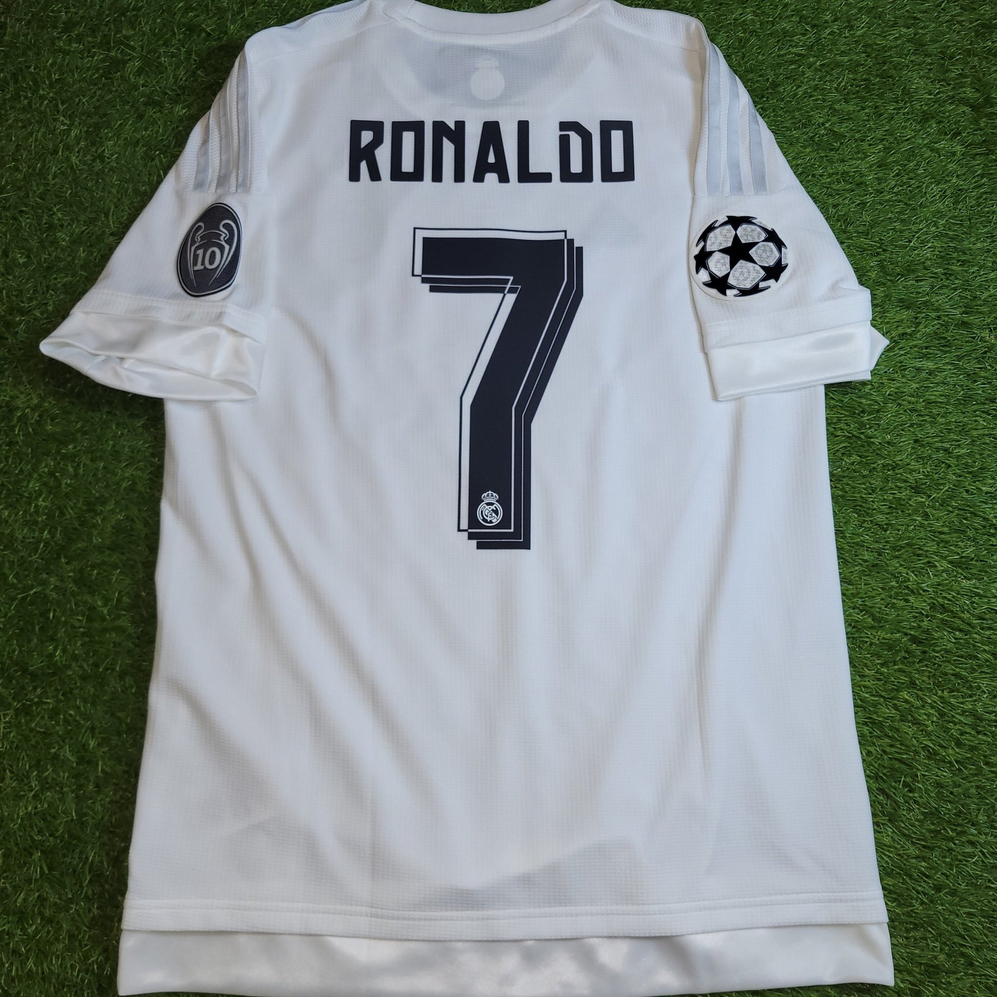 Cristiano Ronaldo Real Madrid 2015 2016 UEFA FINAL Home Soccer Jersey Shirt L SKU S12614 Adidas