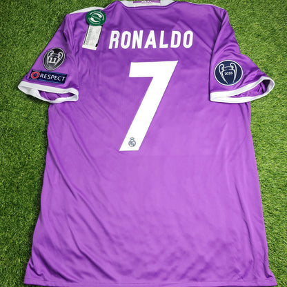 Cristiano Ronaldo Real Madrid 2016 2017 UEFA FINAL Away Soccer Jersey Shirt BNWT L SKU AI5158 Adidas
