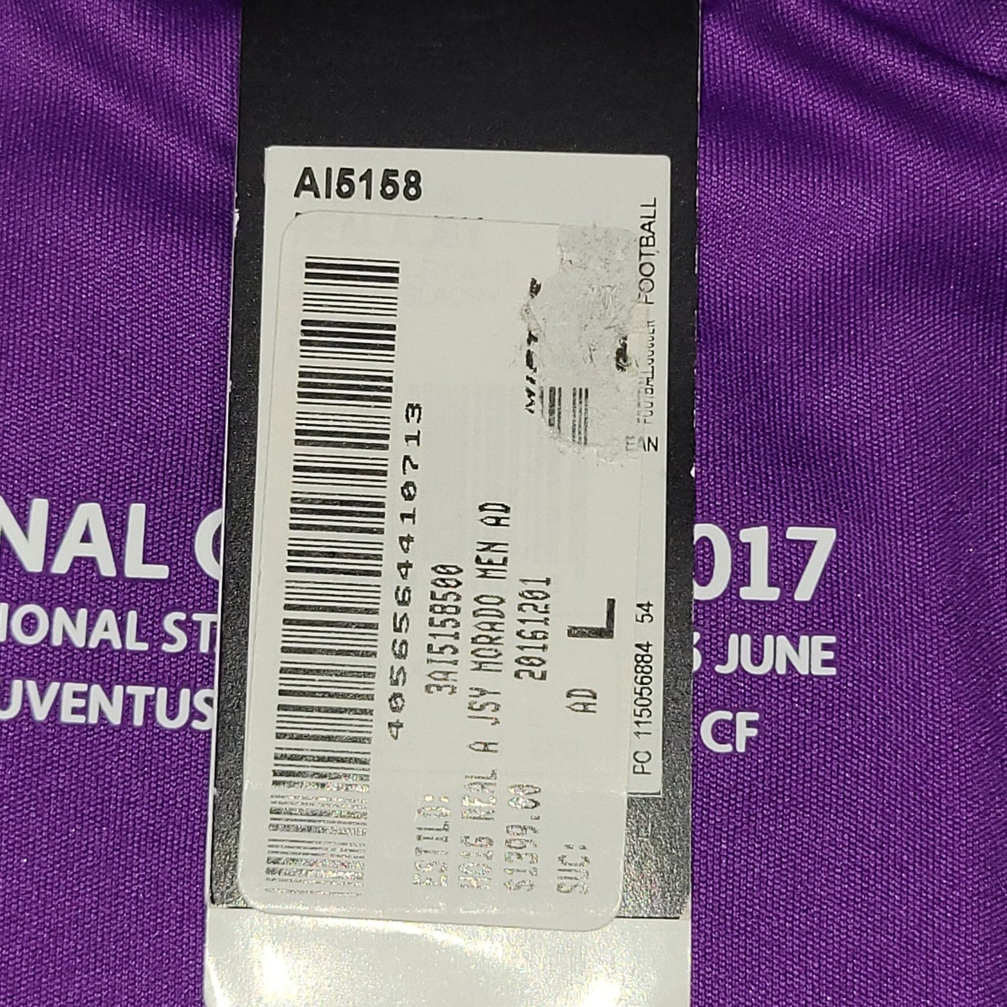 Cristiano Ronaldo Real Madrid 2016 2017 UEFA FINAL Away Soccer Jersey Shirt BNWT L SKU AI5158 Adidas