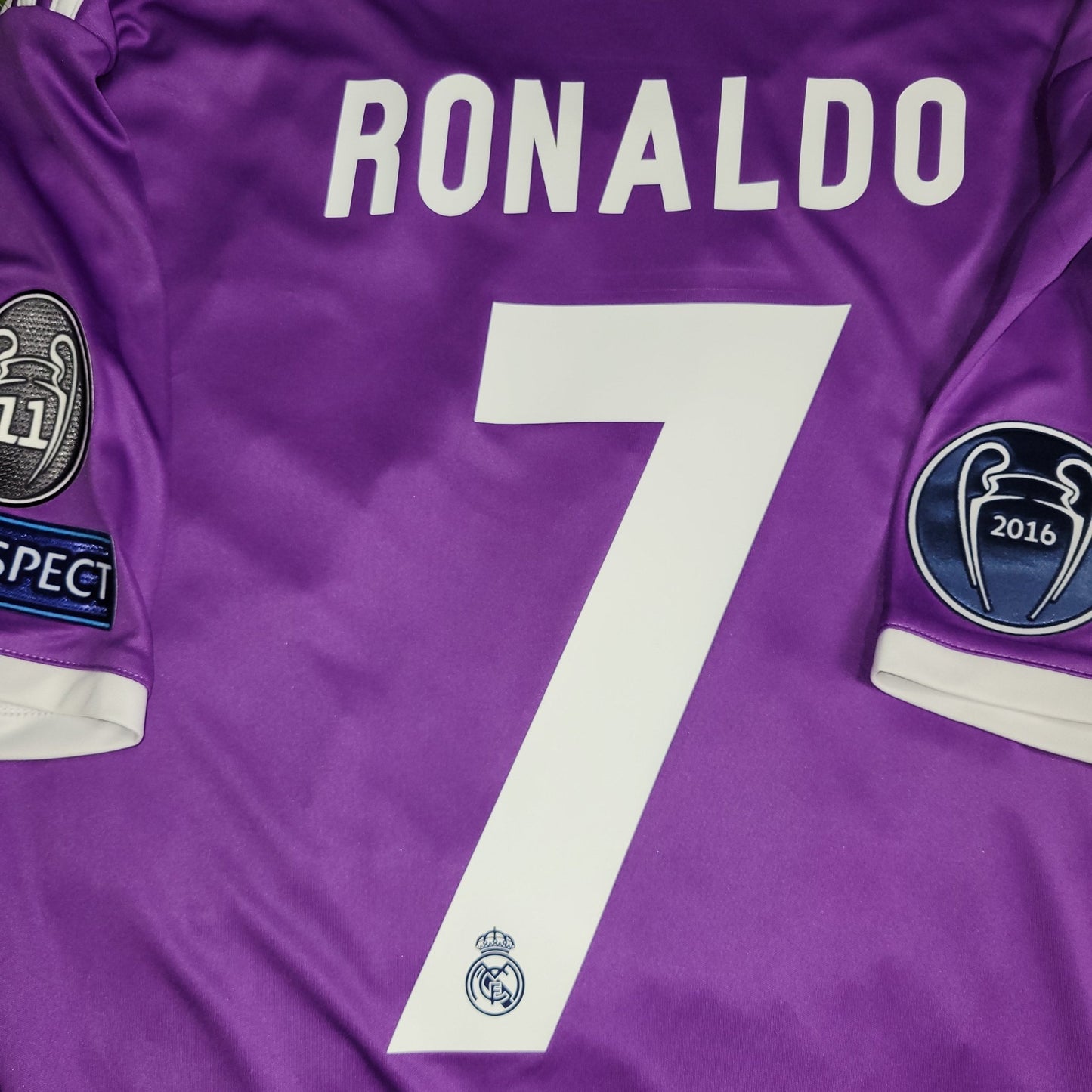 Cristiano Ronaldo Real Madrid 2016 2017 UEFA FINAL Away Soccer Jersey Shirt L SKU AI5158 Adidas