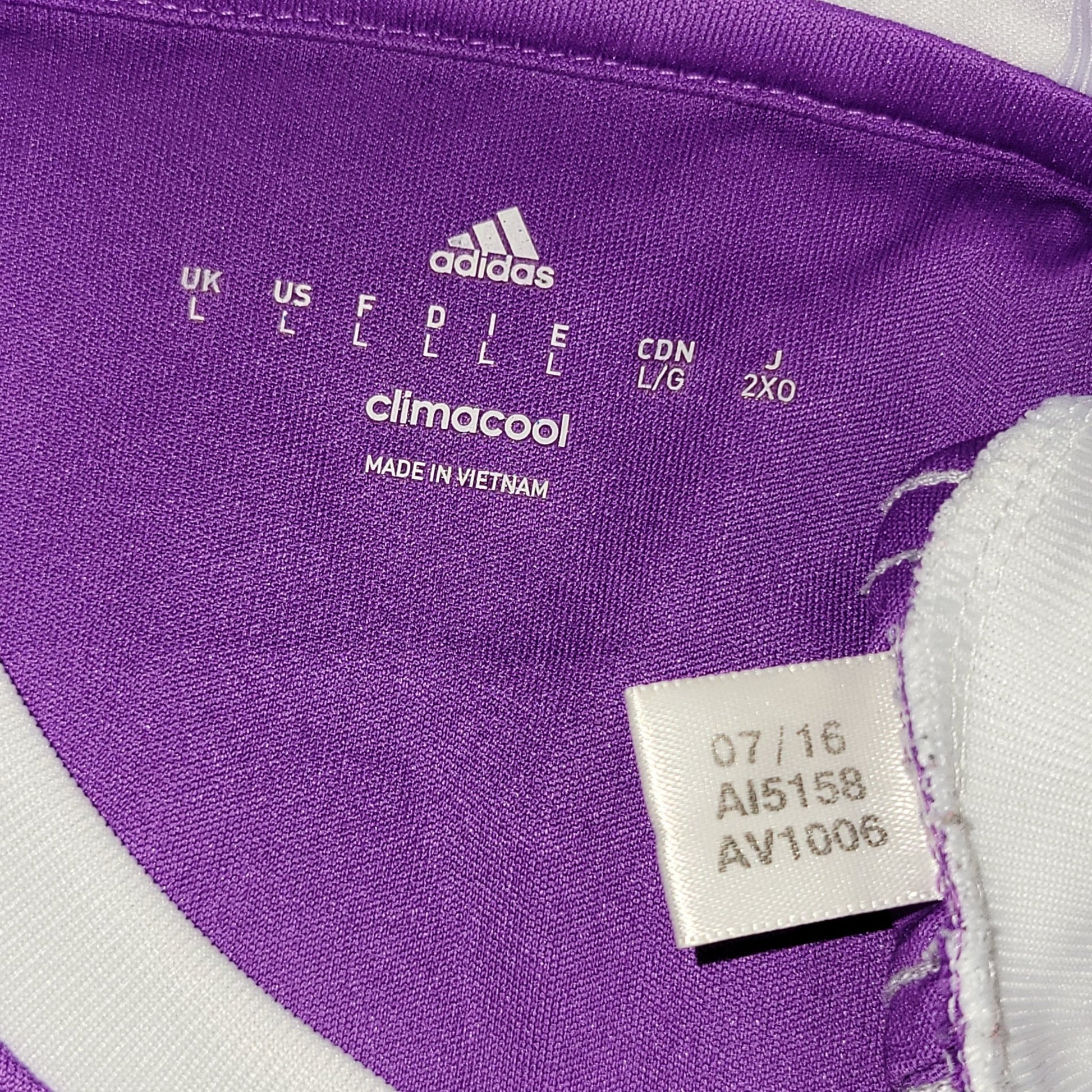 Cristiano Ronaldo Real Madrid 2016 2017 UEFA FINAL Away Soccer Jersey Shirt L SKU AI5158 Adidas