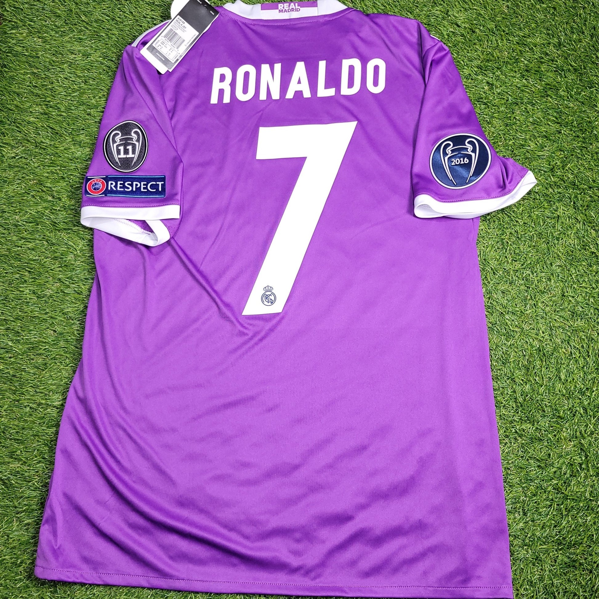 Cristiano Ronaldo Real Madrid 2016 2017 UEFA FINAL Purple Away Soccer Jersey Shirt BNWT M SKU# AI5158 Adidas