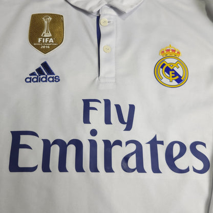 Cristiano Ronaldo Real Madrid 2016 2017 UEFA Home Long Sleeve Soccer Jersey Shirt M SKU AI5184 Adidas