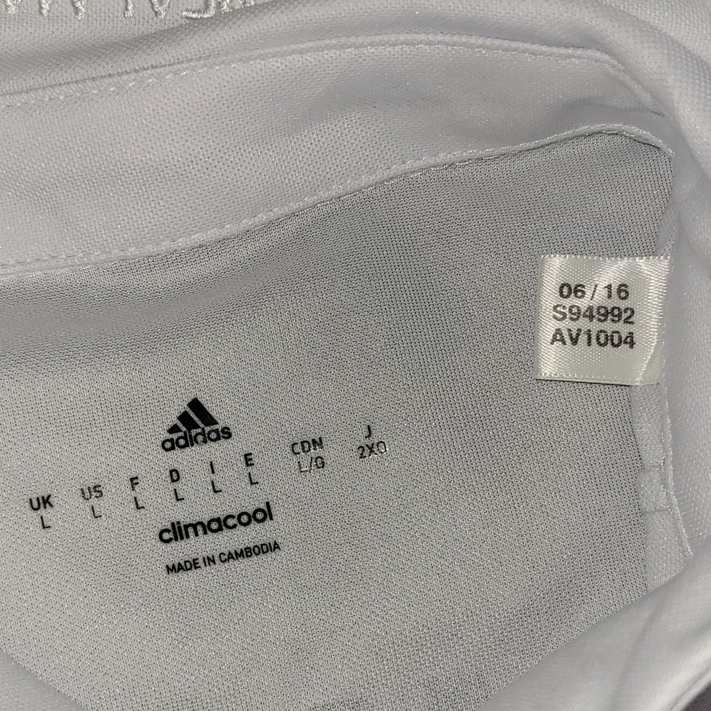 Cristiano Ronaldo Real Madrid 2016 2017 UEFA Home Soccer Jersey Shirt L SKU S94992 Adidas