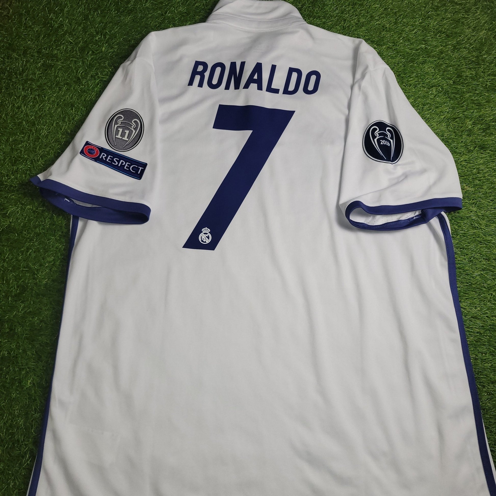 Cristiano Ronaldo Real Madrid 2016 2017 UEFA Home Soccer Jersey Shirt XL SKU AI5187 Adidas