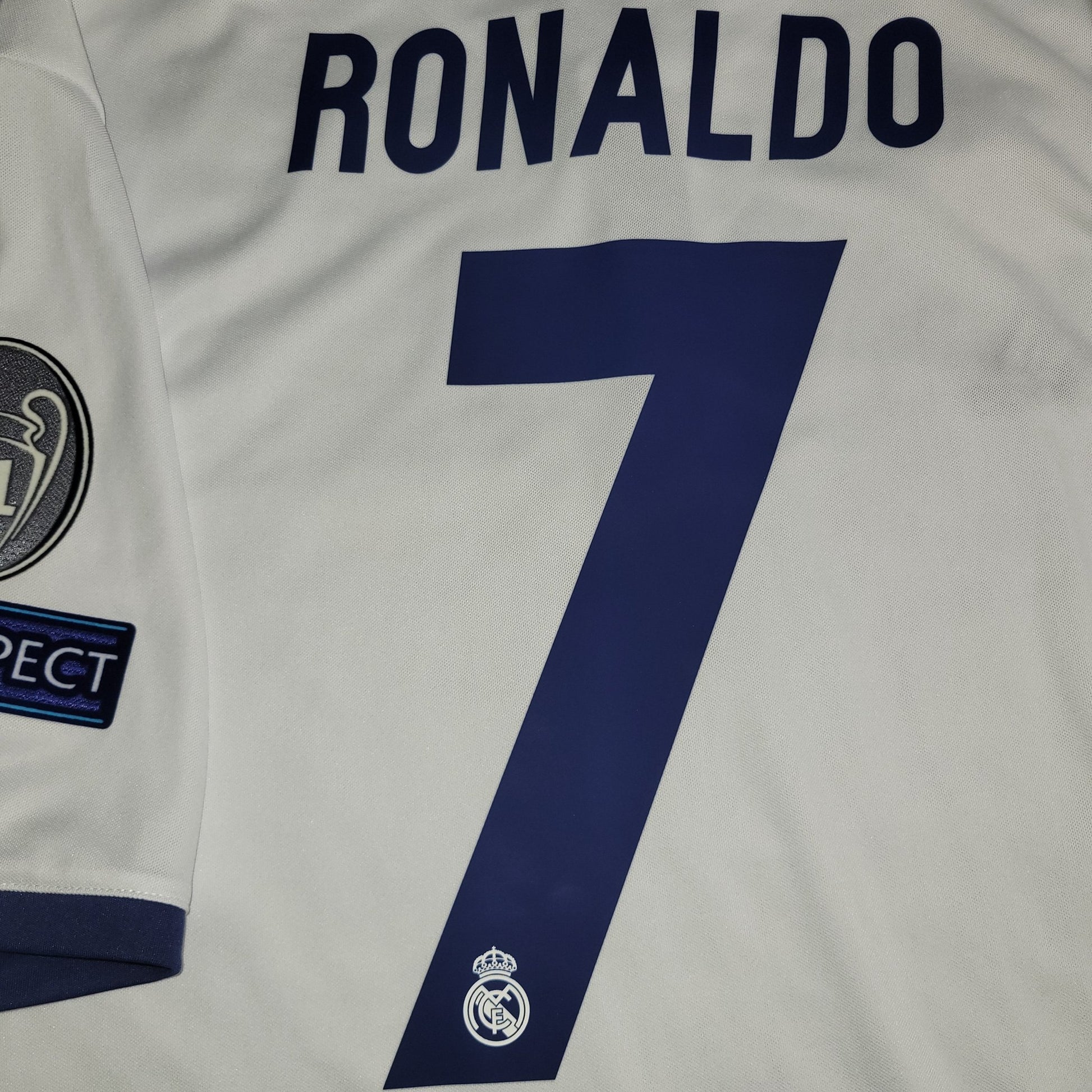 Cristiano Ronaldo Real Madrid 2016 2017 UEFA Home Soccer Jersey Shirt XL SKU AI5187 Adidas