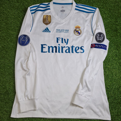 Cristiano Ronaldo Real Madrid 2017 2018 LAST GAME UEFA FINAL Long Sleeve Soccer Jersey Shirt M SKU B31106 Adidas