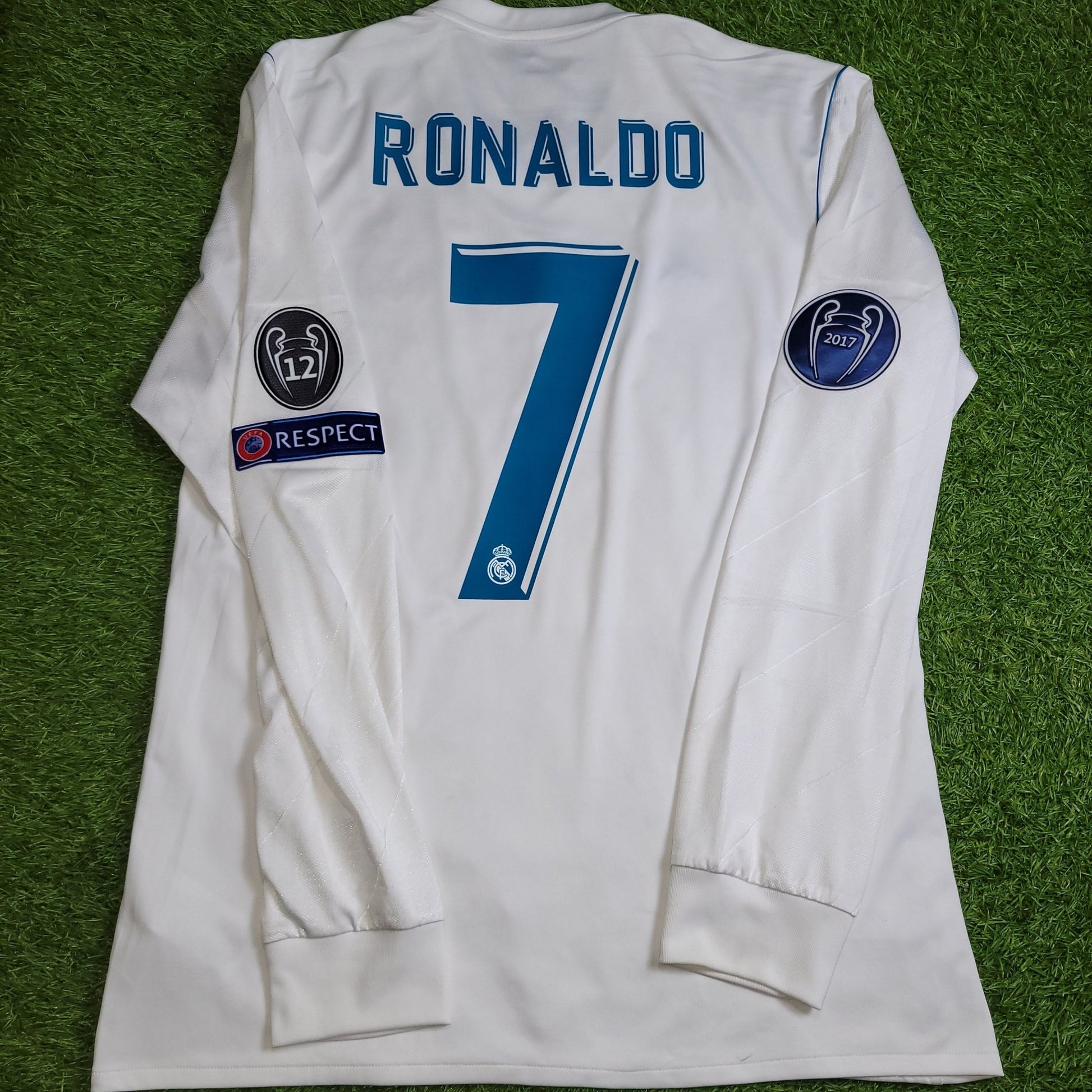 Cristiano Ronaldo Real Madrid 2017 2018 LAST GAME UEFA FINAL Long Sleeve Soccer Jersey Shirt M SKU B31106 Adidas