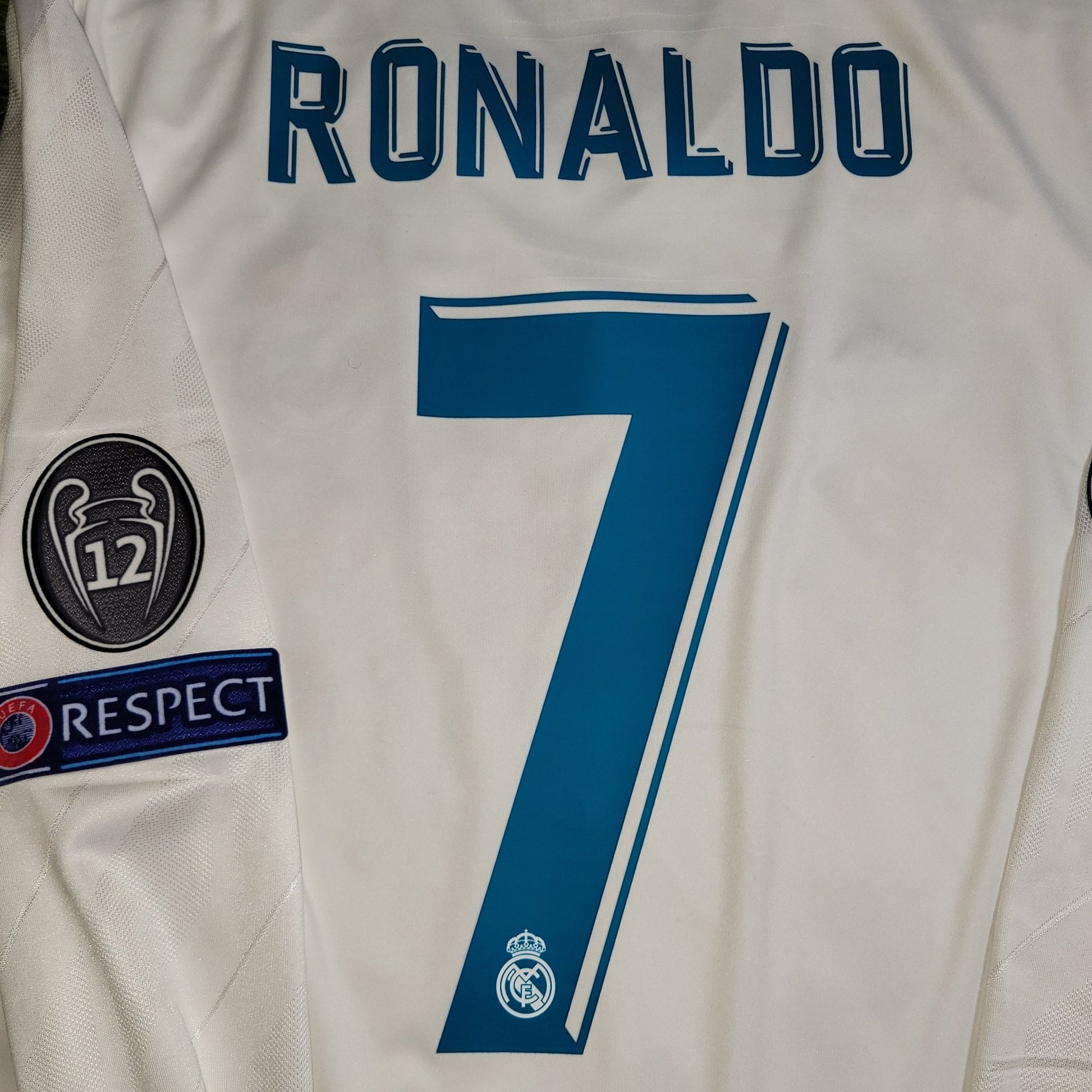 Cristiano Ronaldo Real Madrid 2017 2018 LAST GAME UEFA FINAL Long Sleeve Soccer Jersey Shirt M SKU B31106 Adidas
