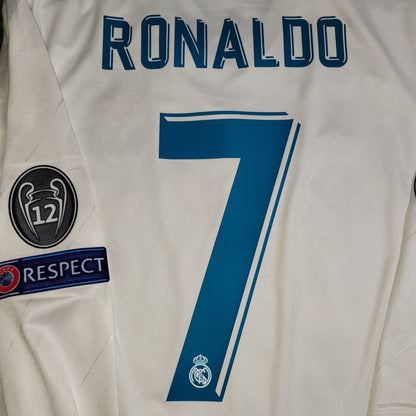Cristiano Ronaldo Real Madrid 2017 2018 LAST GAME UEFA FINAL Long Sleeve Soccer Jersey Shirt M SKU B31106 Adidas