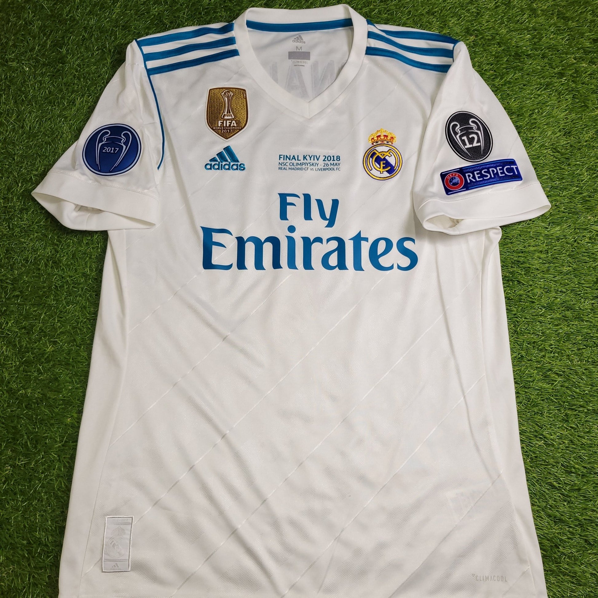Cristiano Ronaldo Real Madrid 2017 2018 LAST GAME UEFA FINAL Soccer Jersey Shirt M SKU# B31106 Adidas