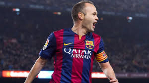 Iniesta Barcelona 2014 2015 TREBLE SEASON Soccer Jersey L SKU# 610594-422 - ForeverSoccerJerseys