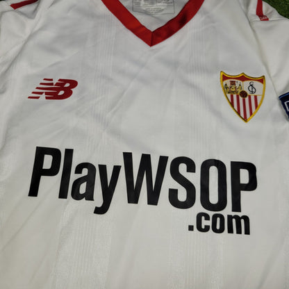 Lenglet Sevilla 2017 2018 MATCH WORN Soccer Jersey M New Balance