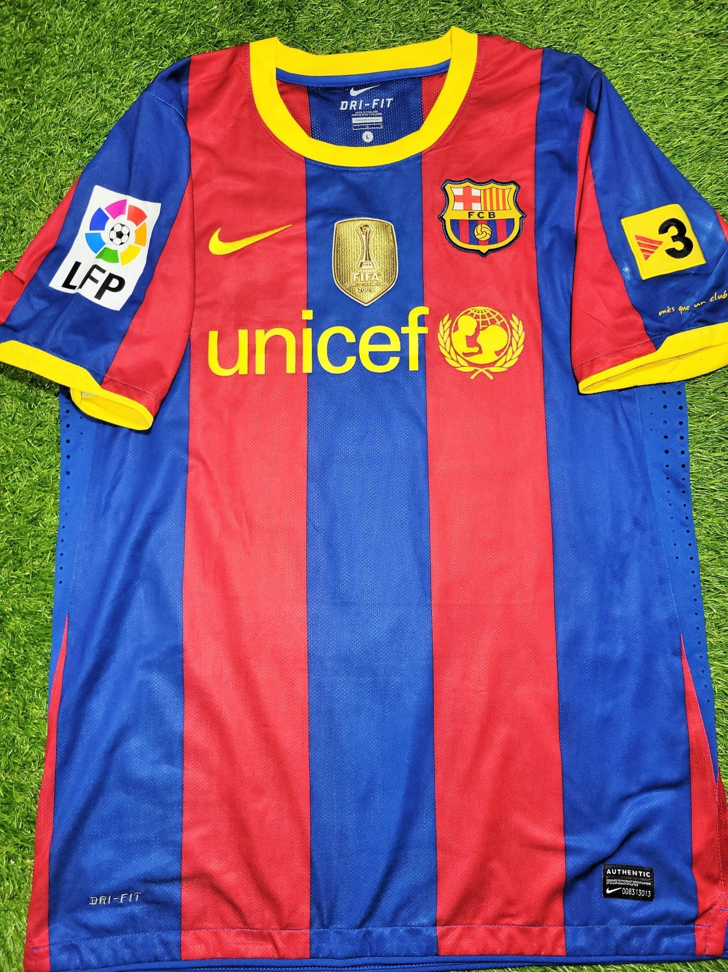 Messi Barcelona 2010 2011 Home PLAYER ISSUE Soccer Jersey Shirt L SKU# 406809-486 Nike