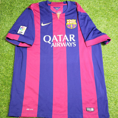 Messi Barcelona 2014 2015 TREBLE SEASON Soccer Jersey Shirt XL SKU# 610594 - 422 Nike