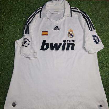 Raul Real Madrid 2008 2009 UEFA Home Soccer Jersey Shirt XL SKU 051101 Adidas