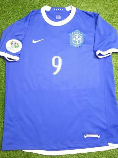 Ronaldo Brazil 2006 World Cup Away Soccer Jersey Shirt L SKU# 103890 Nike