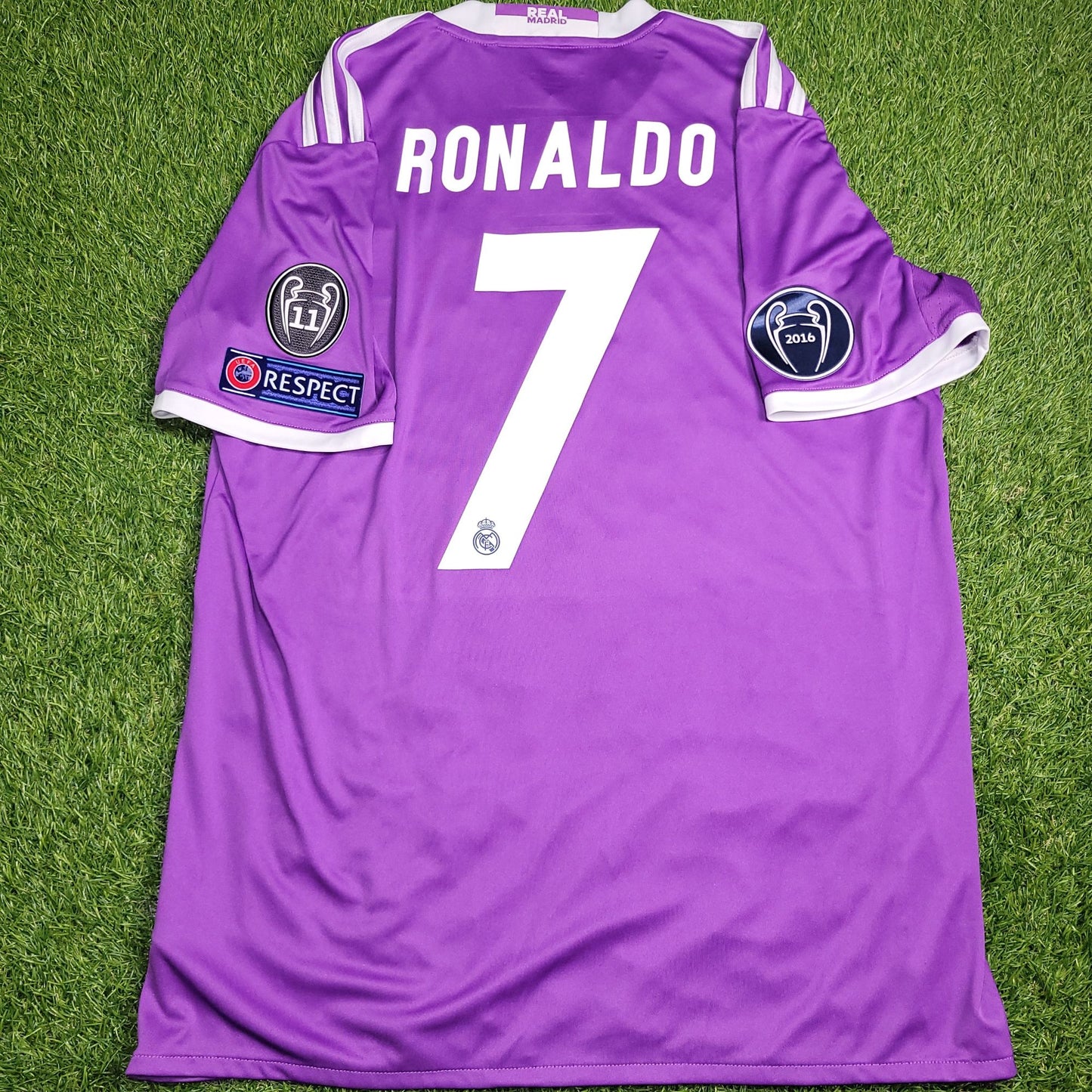 Cristiano Ronaldo Real Madrid 2016 2017 UEFA FINAL Away Soccer Jersey Shirt L SKU# AI5158