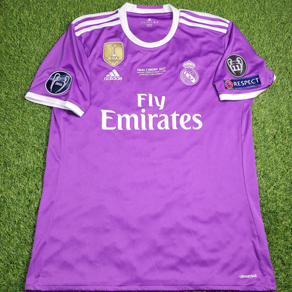 Cristiano Ronaldo Real Madrid 2016 2017 UEFA FINAL Away Soccer Jersey Shirt L SKU# AI5158
