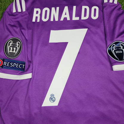 Cristiano Ronaldo Real Madrid 2016 2017 UEFA FINAL Away Soccer Jersey Shirt L SKU# AI5158