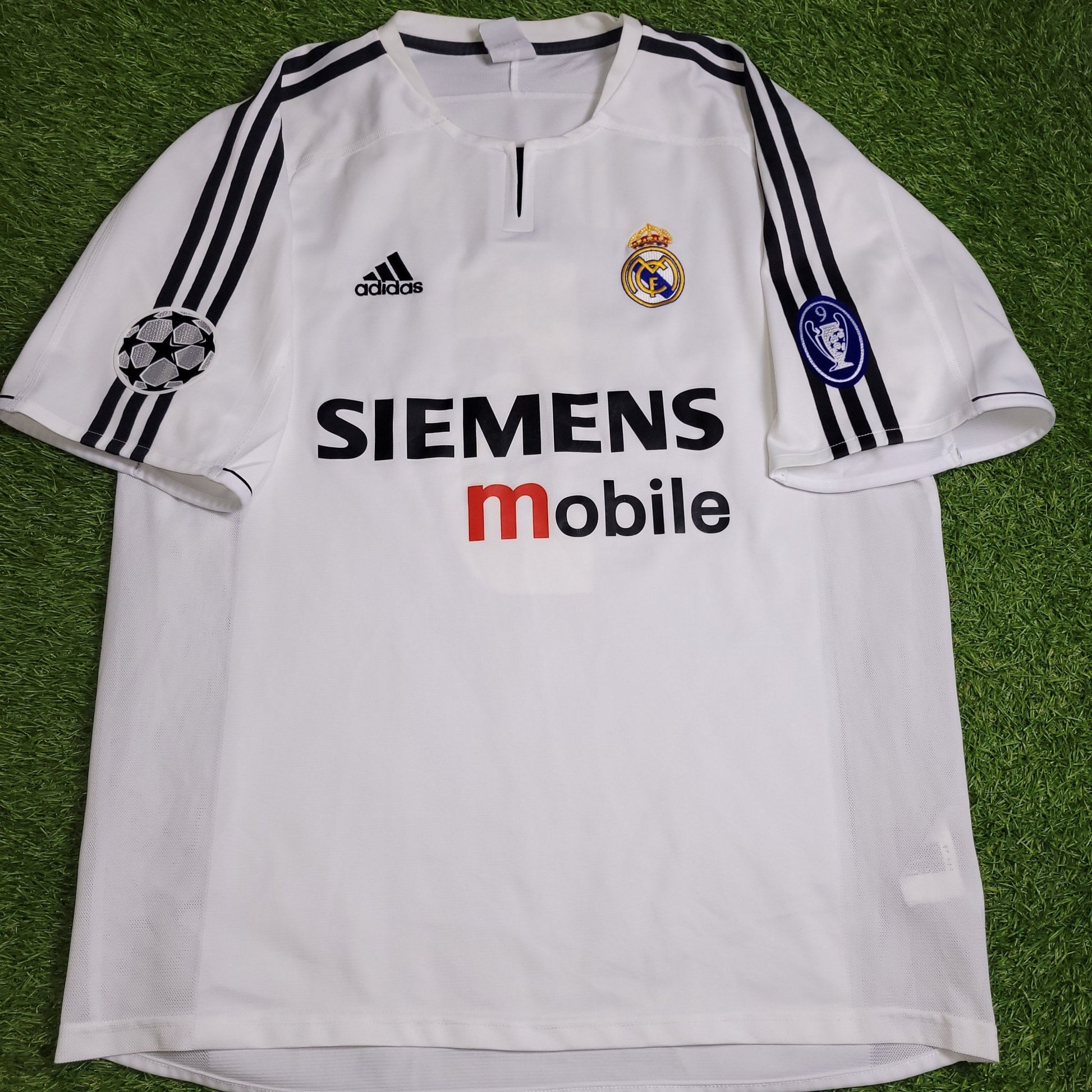 Zidane Real Madrid 2003 2004 UEFA Soccer Jersey Shirt L SKU# 021804 Adidas