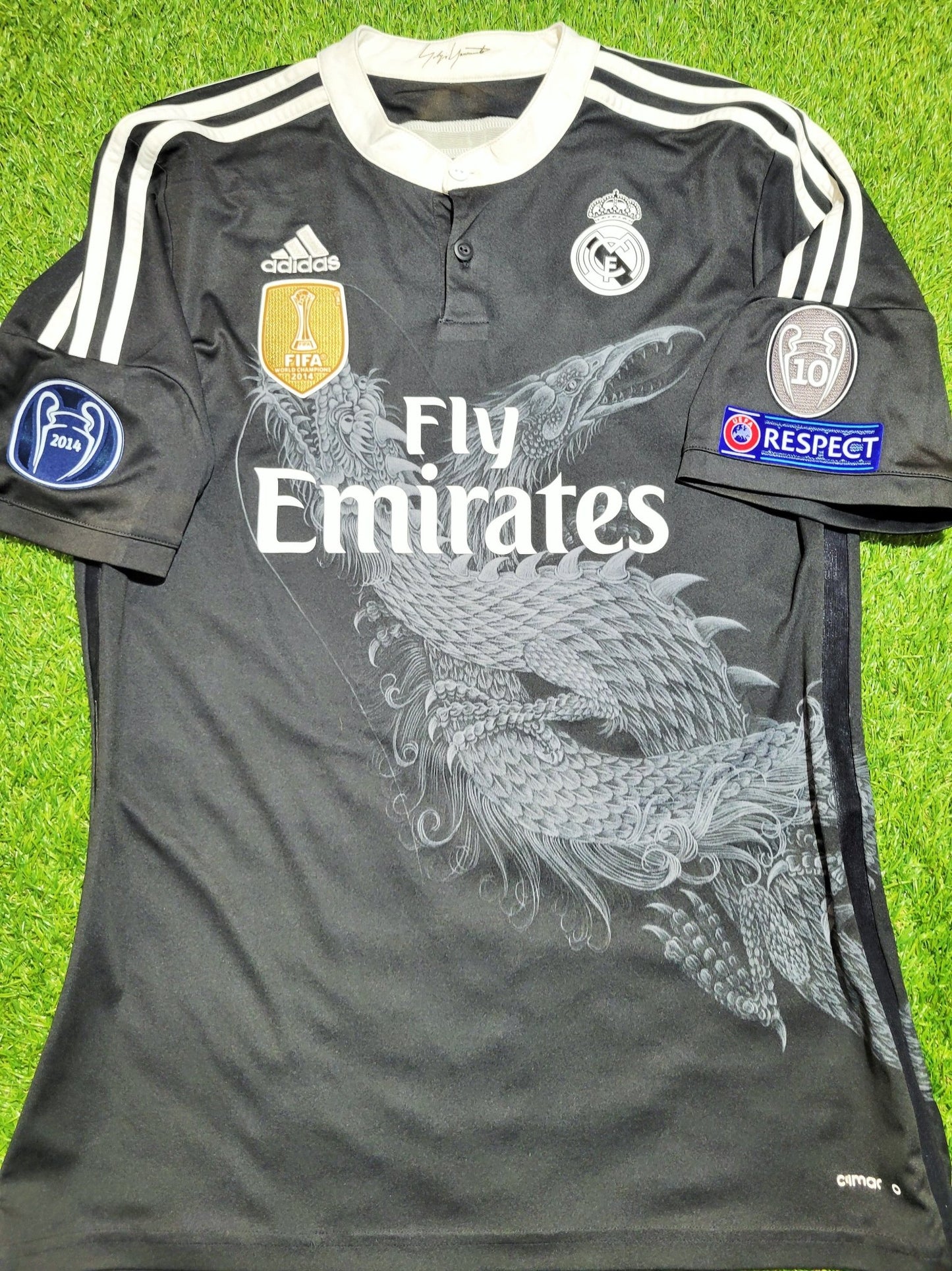 Cristiano Ronaldo Real Madrid 2014 2015 Yamamoto Dragon Y-3 UEFA Third Soccer Jersey Shirt L SKU# F49264 Adidas